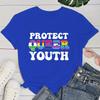 (Premium T-shirt)New Lgbt Protect Queer Youth Letter Print T-Shirt Women'S Fashion Casual Summer Cool Shirs Female Lgbt Tops