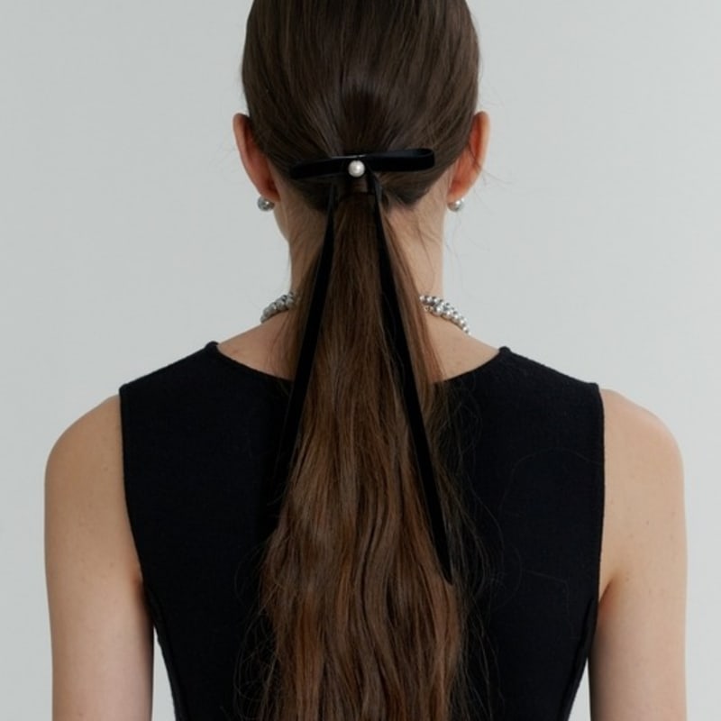 LOVE ME MONSTER Classic Velvet Ribbon Hair Pin M (L233MHA070)