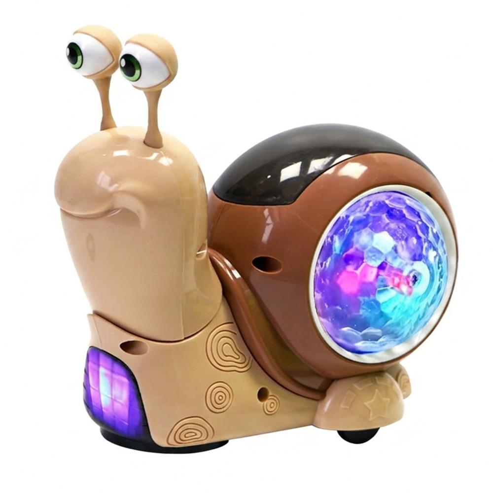 Tummy Time Luminous Snail Toy Green Brown Interactive Sensory Toy For Kindergarden коричневый