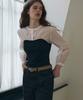 Deuloupisumeon Sheer Shirred Bustier Blouse [Brown]