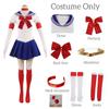 Costume Cosplay da Adulto da Donna Sailor Moon Tsukino Usagi Set 7 Pezzi Vestito Sailor Cristallo Parrucca Accessori Uniforme Outfit Halloween