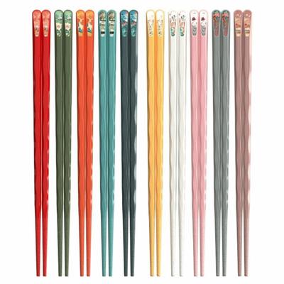 10Pairs Chinese Style Colourful Chopsticks Set Alloy Antifungal National Tide Chopsticks Food Grade Heat-resisting