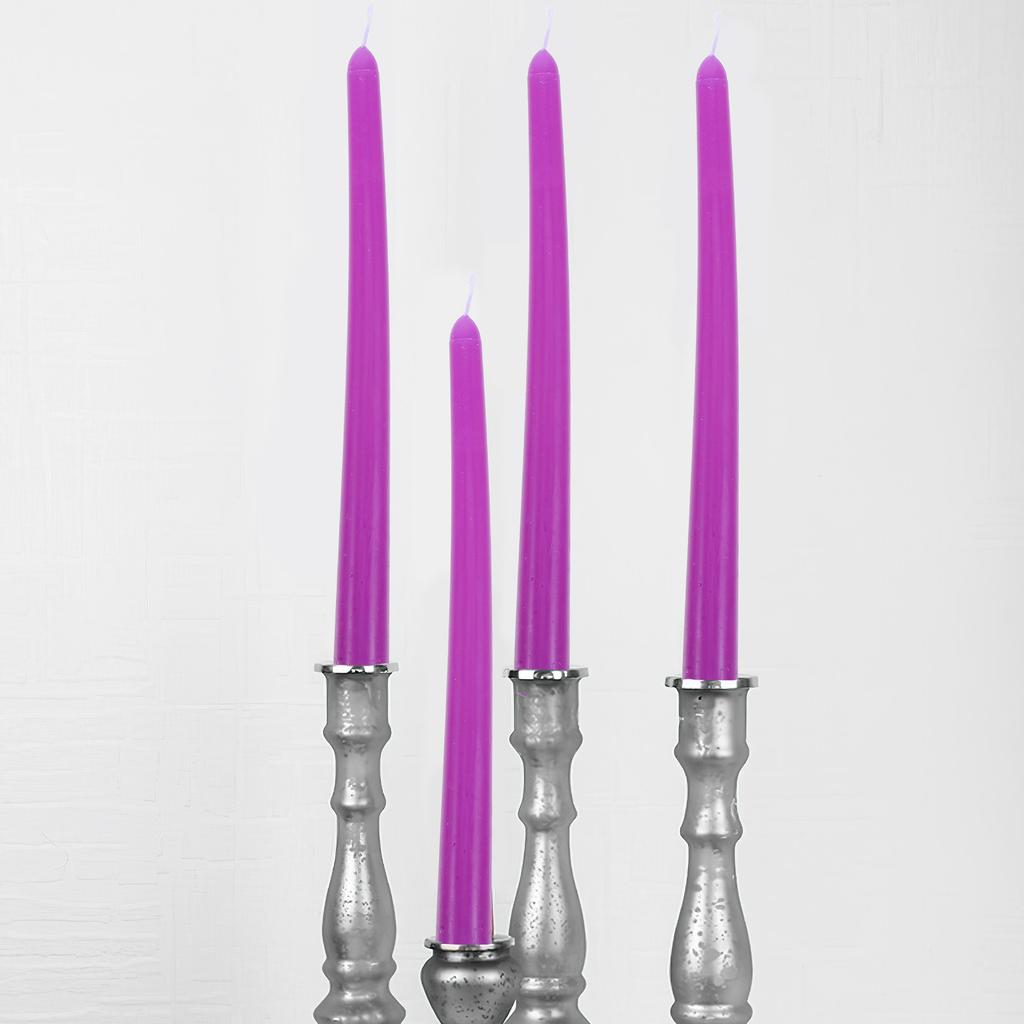 4Pcs Tall Unscented Taper Candles 10 Inch Black Dinner Table Candles Cotton Wick Smokeless Elegant Romantic Ambiance Decor 8H