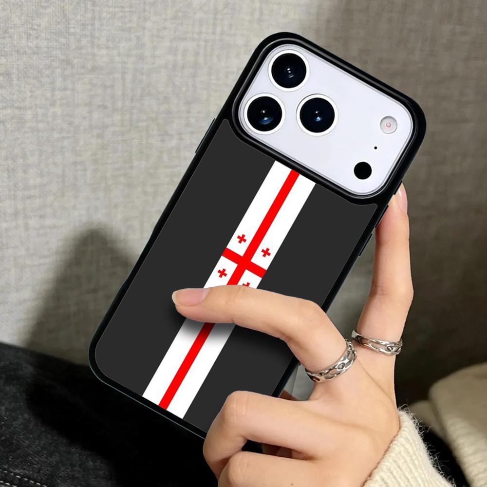 Capa Case for iPhone 17 Air 16 Pro Max 15 Plus 11 13 Mini 14 12 Back Phone Cover Georgia Flag soft