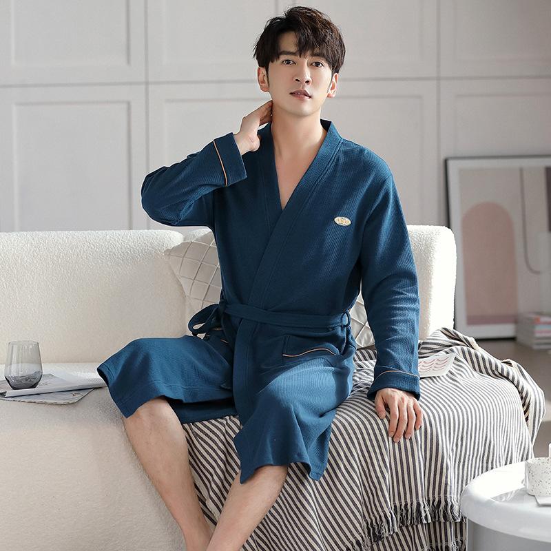

Pajamas Men S Pajamas Spring And Autumn Autumn Cotton Long Sleeve Bathrobes Men S Cotton Thin Large Size Yukata Homewear L
