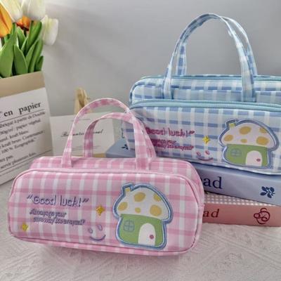 New Cute Design Stationery Pouch House Pattern Embroidery Style Pencil Case Large Capacity Stationery Bag School Use