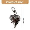 Fashionable Silver Love Heart Bowknot Keychain Charm Sturdy Pendant for Modern Styles Camera and Bag Decoration