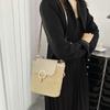 Malá slaměná taška kbelík pro ženy letní crossbody tašky ratanová plážová dámská cestovní kabelka a taška přes rameno