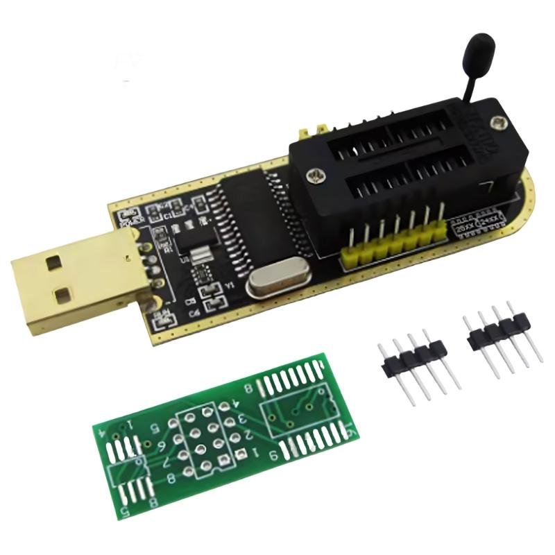 Programmer Device Featuring Parallel and Serials Interfaces Option Voltages Adjustment 3.3V 5V Including Onboard Indicators