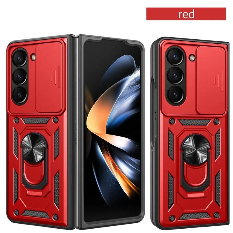 Armor Shockproof Case for Samsung Galaxy Z Fold 6 5 4 3 5G Cover with Ring Magnetic Holder Metal Stand Foldbale