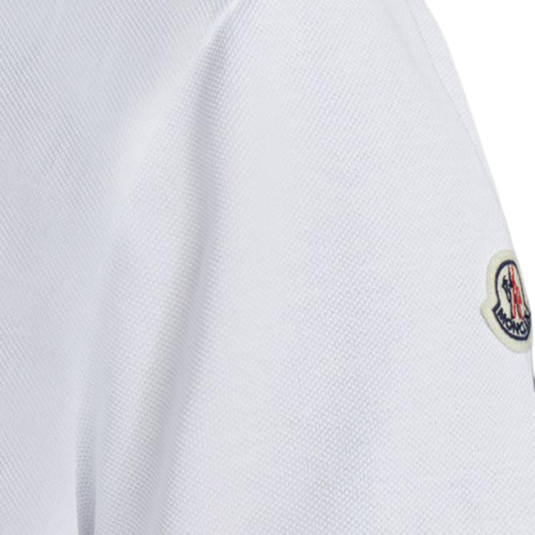 Moncler FW22 Color Logo Patch Short Sleeve Polo Shirt Men tops White H20918A7051084556001