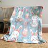 Easter Bunnies with Floral & Egg Design print blanket soft and cozy perfect for the living room bed sofa or a nap,gift