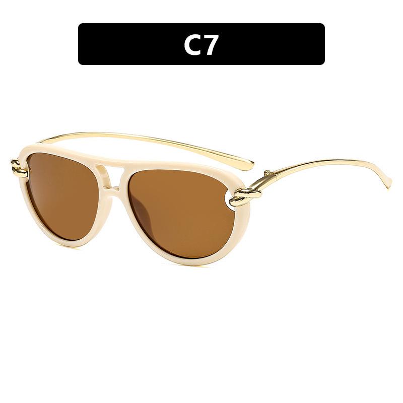 Vintage Pilot Sunglasses Women For Men Luxury Brand Designer Sun Glasses Punk Popular Big Frame Outdoor Rope Eyewear Uv400