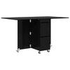 Dining Table Set 2 pcs 140 x 80 x 77 cm Engineered Wood Black Oak