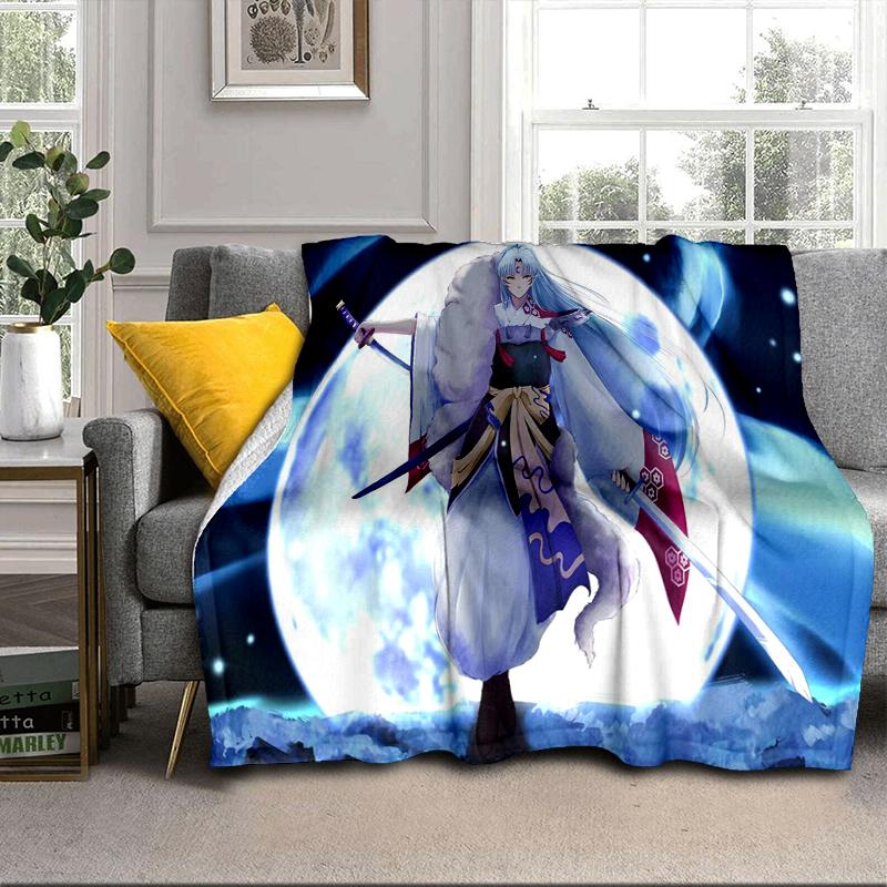 Anime Sessho-maru Blanket Flannel Blanket for Bed, Sofa, Camping, Hiking, Picnic Essentials, Gift for Family Fan Gifts