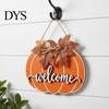 Forniture per Festa del Ringraziamento Segno di Benvenuto in Legno a Forma di Zucca per Porta d'Ingresso, Ciondolo Appeso Rustico del Raccolto Autunnale con Decorazione Murale Autunnale in Stile Fattoria 3D Goffrato