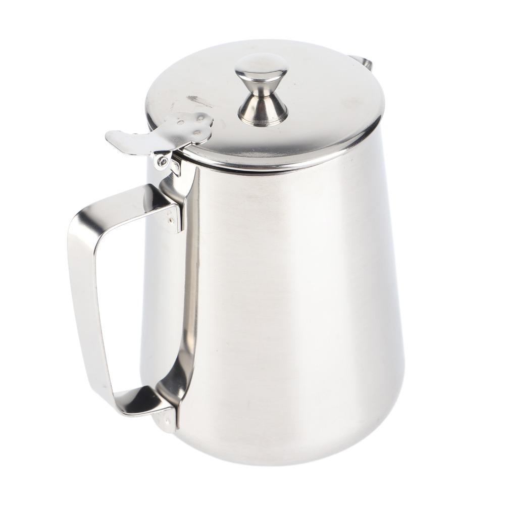 1500ml Milk Frothing Pitcher With Lid Latte Art Cup Steel Mug Frothing Pitcher Coffee Art
