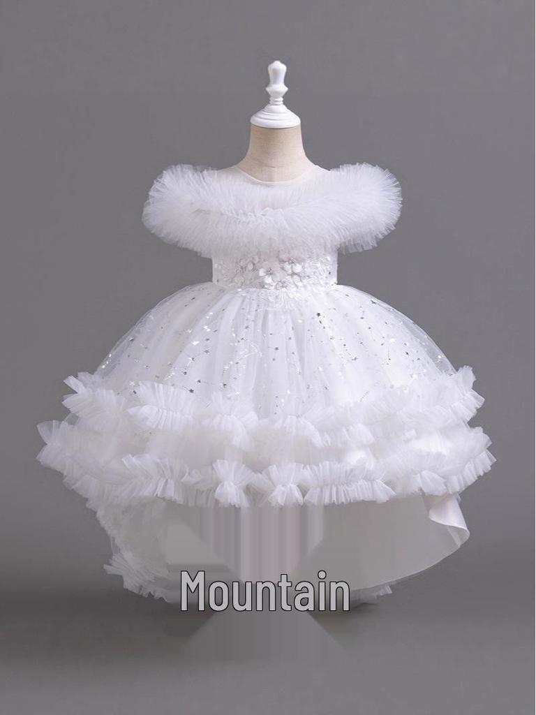 Girls' Summer Floral Princess Dress - Formal Wedding & Birthday Outfit