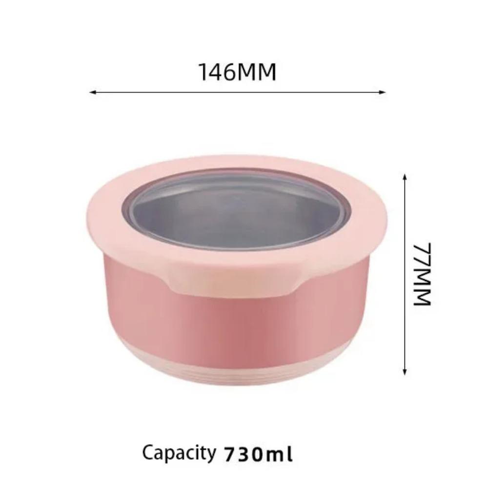 Fresh-keeping Box Stainless Steel Food Sealing Bowl Anti-scalding Lunch Box with Lid Kitchen Food Sealing Bowl Fresh-keeping Box