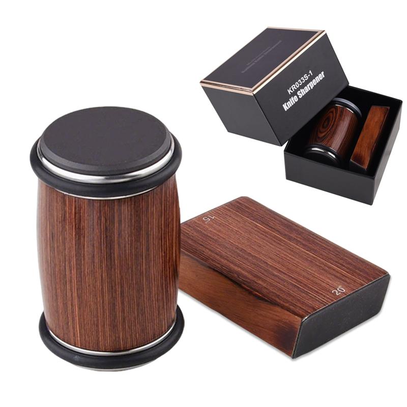 Rolling Knife Sharpener Fast Diamond Ceramic Discs 15° /20° Magnetic Angles for Any Blade Hardness Sharpening Kit with Gift Box