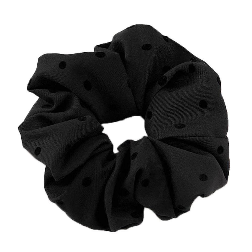 1/2PCS Polka Dot Hair Ties Rope Women Large Size Heart Bowknot Printed Scrunchies Grey Black Hairband Ponytail Holder Headwear