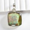 28 ct Natural Multicolor Square Cushion Pendant 925 Sterling Silver Gemstone Jewelry Gift