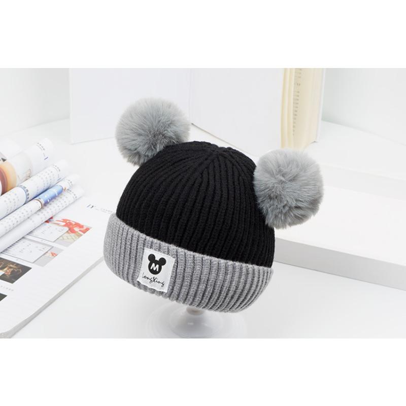 Pălărie pentru bebeluși Toamnă și iarnă Pălărie din lână pentru bebeluși Strat dublu 1-3 ani Copii Băieți și fete Pălărie tricotată Pălărie pentru copii pentru adulți