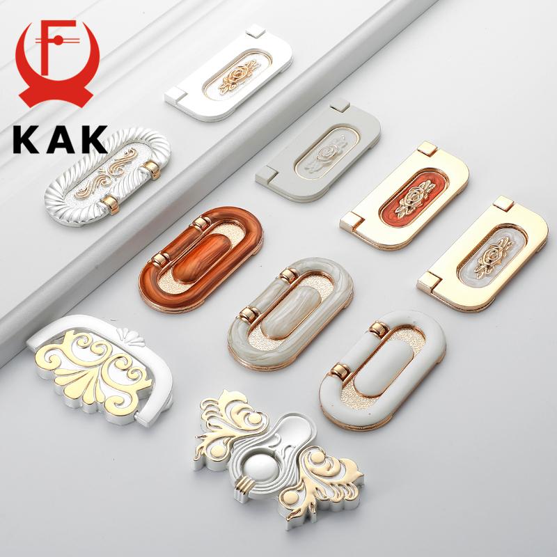 KAK Zinc Alloy Cabinet Knobs and Handles Tatami Hidden Door Handles Kitchen Handles Black Drawer Knobs Furniture Handle Hardware