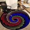 1pc Neon Lights Carpet, Round Non Slip Durable Large Size Office Carpet, Suitable for Office