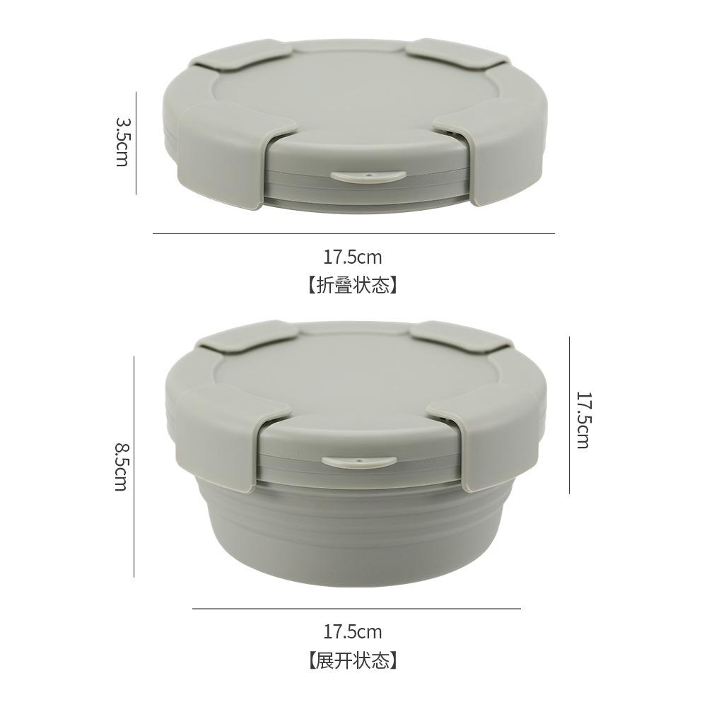 Creative portable silicone folding lunch box for office workers, microwaveable food storage container, storage box, cafeteria lunch box