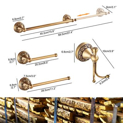 ELLEN Set di Ferramenta per Bagno in Bronzo Antico Portasciugamani Portasciugamani Porta Rotolo Carta Igienica Gancio per Accappatoio EL2001A