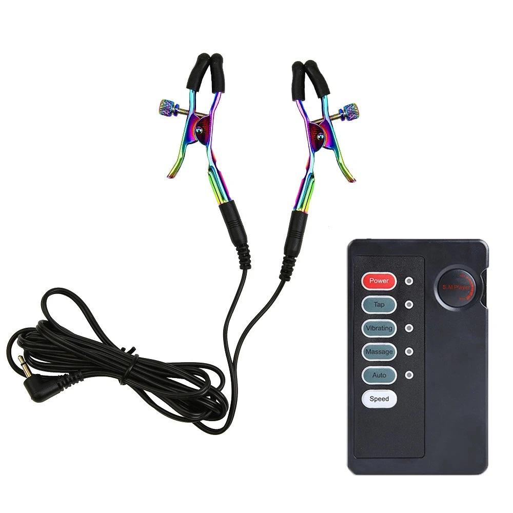 Elektrischer Schock Impuls Spielzeug: Starke Nippelklemmen & Mimi-Klemmen, Erotisches Accessoire für Erwachsene