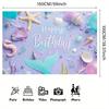 1 Piece Happy Birthday Beauty Fish Tail Seahorse Sea Star Shell Coral Background Banner Background Prop Wall