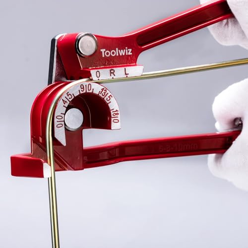 Toolwiz Pipe Bender, Fits 6mm, 8mm, and 10mm Pipes, 180-Degree Bends, for Copper, Aluminum, Brass, Stainless Steel, and Iron Pipes, DIY Tool, TAC-05