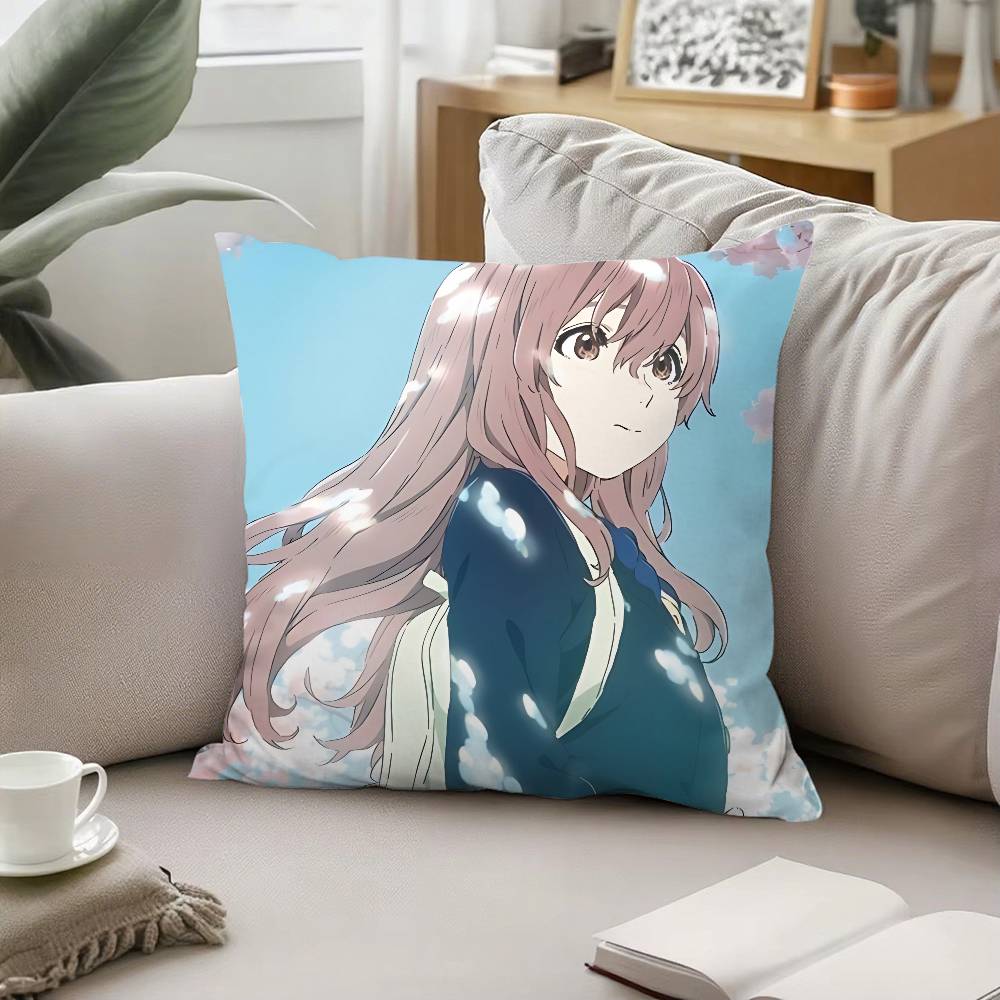 Anime A Silent Voice Throw Pillow Covers Pattern Cushion Cover Suitable For Sofa Bedroom Car Pillow Cover