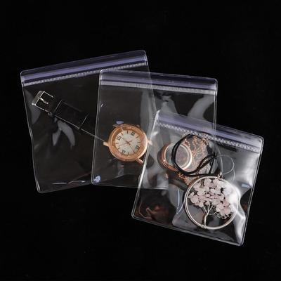 100Pcs Durable PVC Plastic Self Sealing Bag Transparent Reclosable Zip Lock Bags Dustproof Jewelry Bag Bracelet Ring