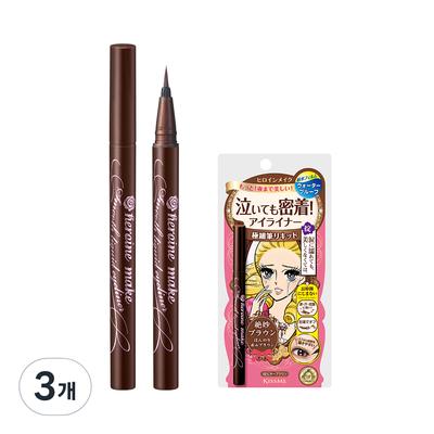Heroine Make Стійка рідка підводка для очей 0,4 мл, Коричнева, 3 шт.