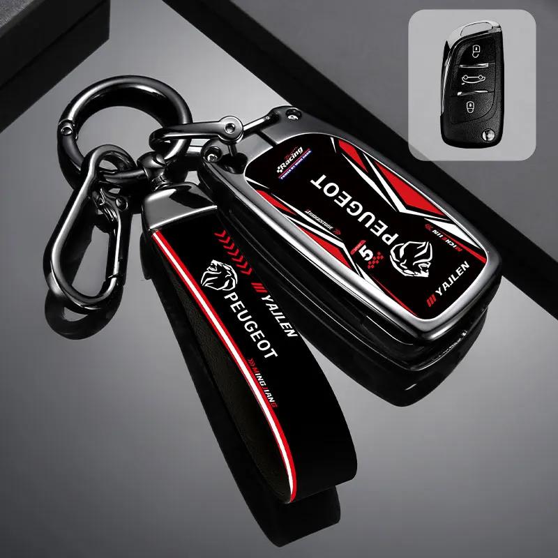 Car Sticker 2025 Hot Car Smart Key Bag Is Suitable for Peugeot 308 3008 508 5008 408 4008 208 301 407 Cool Zinc Alloy Car Key Re
