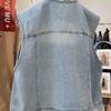 Vest for Women Cotton Autumn Winter Tops Sleeveless Outerwear Vest Oversize Casual Denim Vest