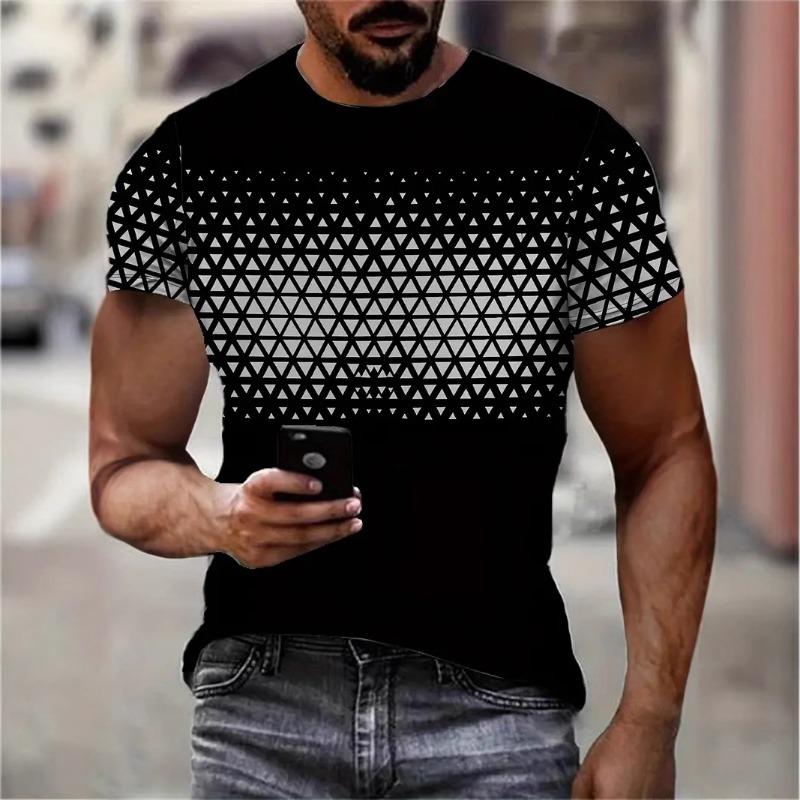 Herren-T-Shirt mit 3D-Druck, Kurzarm, Sommer-Street-Fashion, Freizeit-T-Shirt, Oversized-Kleidung