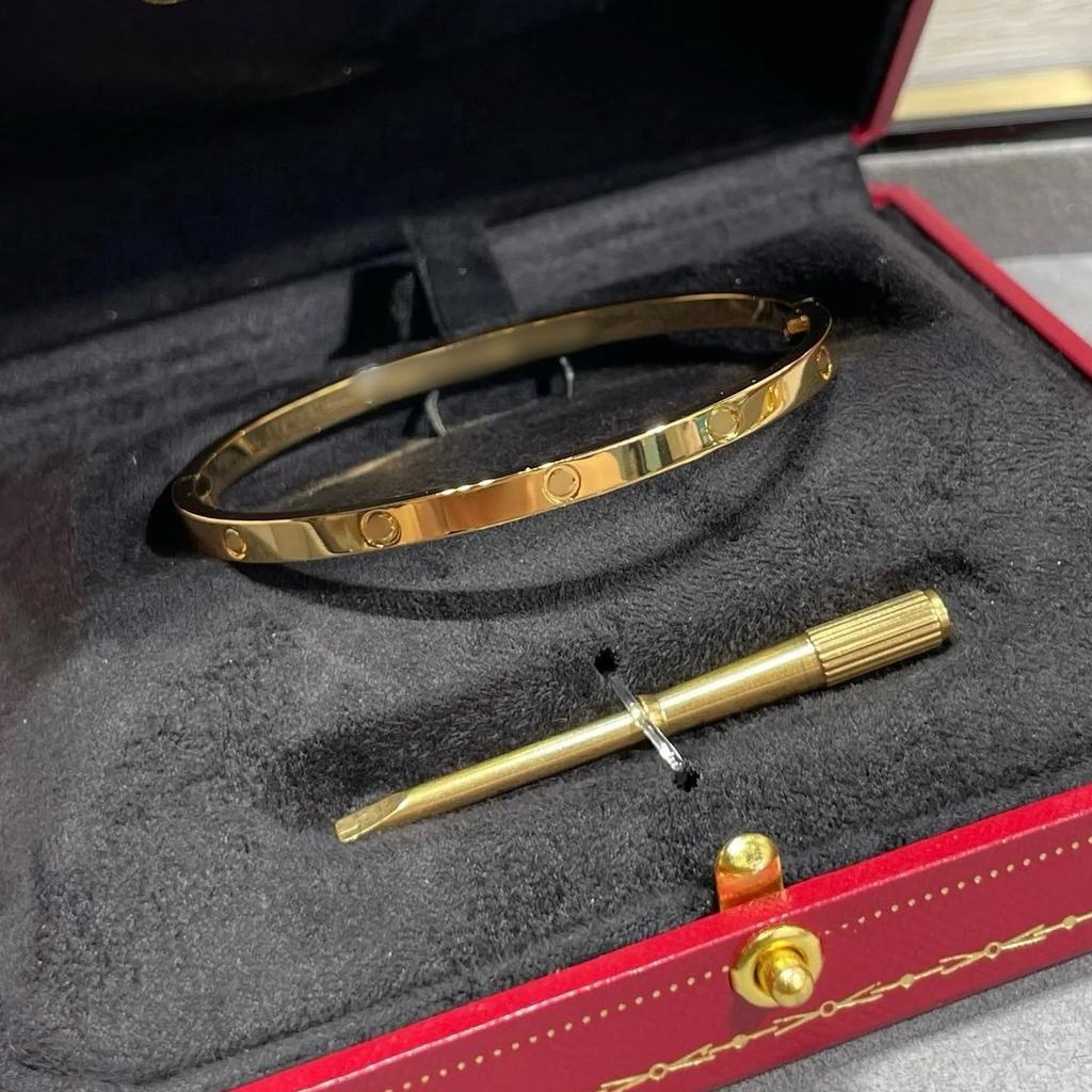 V Gold CNC High Version Love Bracelet Narrow Medium Wide Version New Women's Thick Plated 18K Rose Gold Couple Bracelet