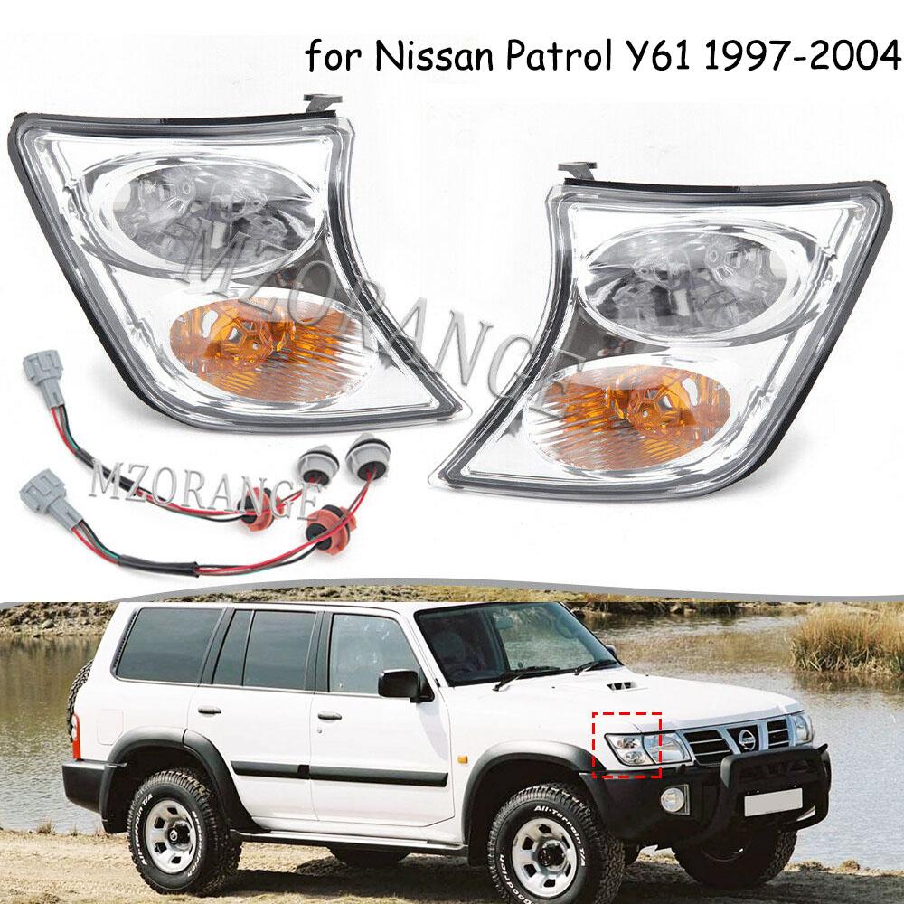 2X Front Indicator Light Corner Lamp Clear for Nissan Patrol Y61 2001-2004 Headlights Parts Corner Light Headlamp Accessories