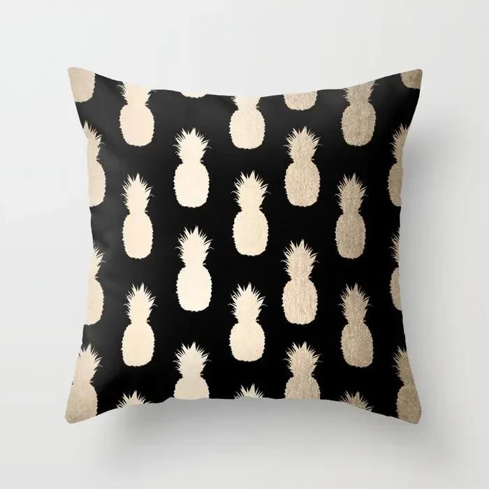 Brand New Gold Black Marble Geometric Cushion Covers Polyester Modern Decorative Throw Pillows Cover Sofa Car Seats Pillows Case