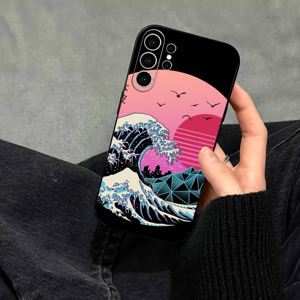 G-Great Wave Off Kanagawa Phone Case For Samsung S25,S24,S21,S22,S23,S30,Ultra,S20,Plus,Fe,Note,10,9,5G Black Cover