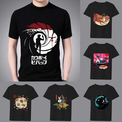 Classic Men's T-shirt Trend Japanese Youth Printed Short Sleeve Shirt Anime Series Casual Fashion Round Neck Soft Men's T-shirt