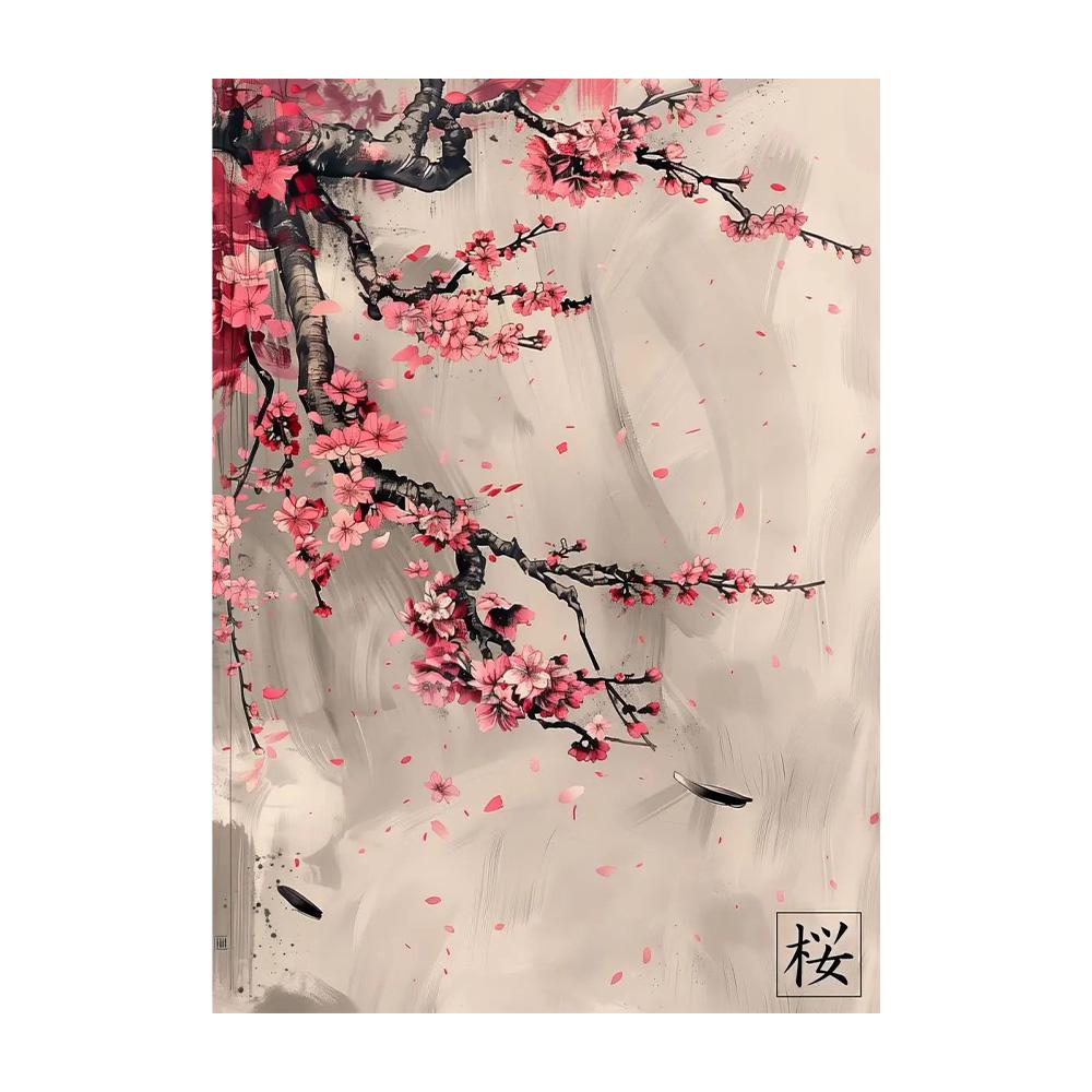 Japanese Landscape Samurai Geisha Bonsai Torii Gate Sakura Art Poster Canvas Painting Wall Prints Picture for Room Home Decor