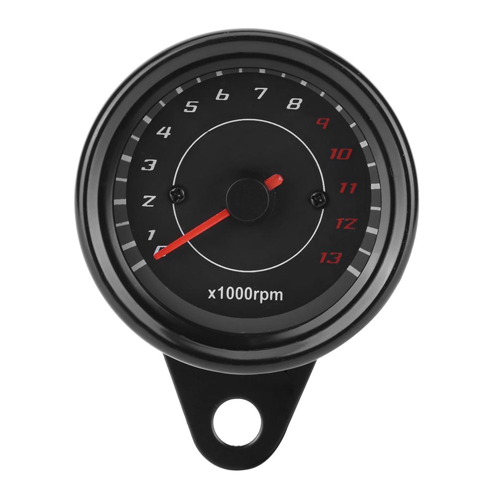 Universal 12V Vintage Motorcycle Tachometer Gauge LED Backlight Auto Accessory Black