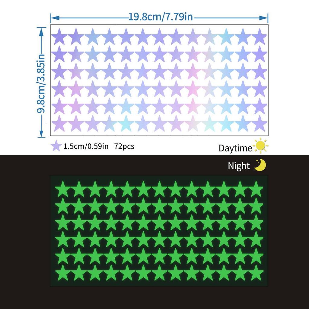 Colorful Starry Sky Luminous Wall Decals - Self-Adhesive Fluorescent Meteor Decorations for Children's Rooms and Cabinets