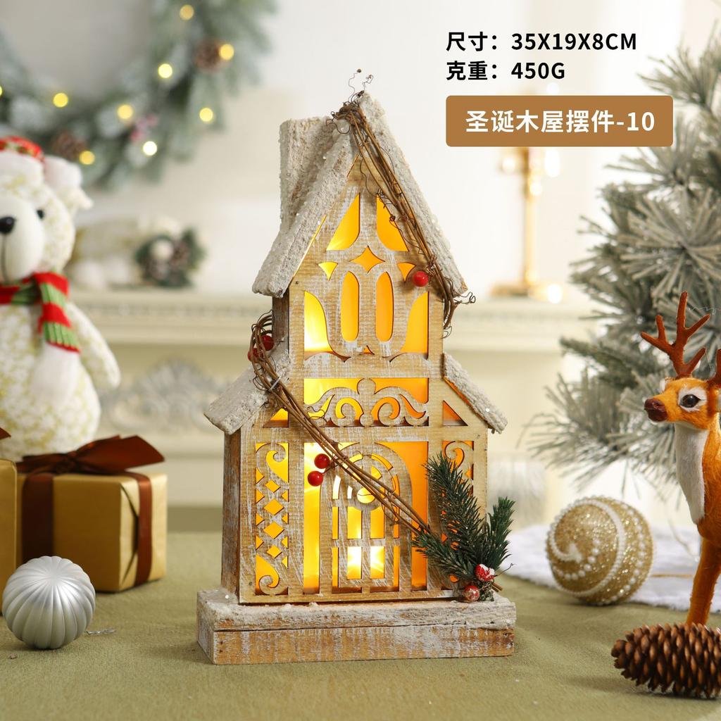 Factory direct sales Christmas chalet ornament atmosphere luminous decoration decoration chalet Christmas supplies