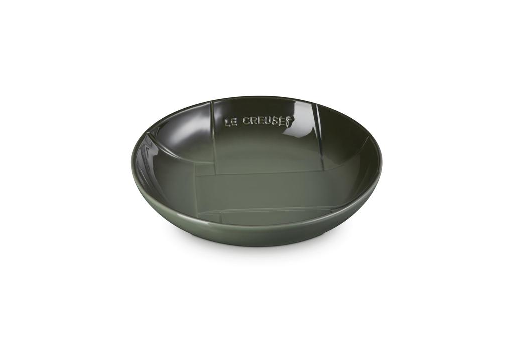 LE CREUSET Deep Mesh Round Dish, 25cm, Thyme Design, Heat and Cold Resistant, Microwave and Oven Safe [Official Japanese Product]